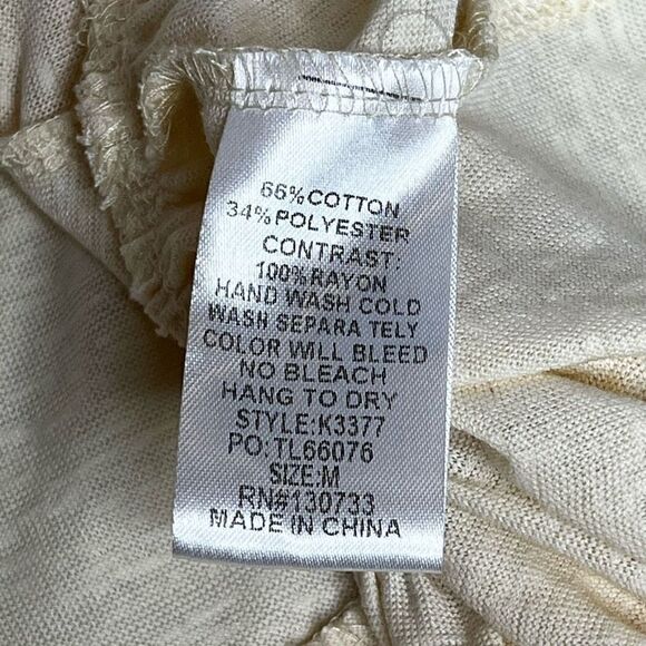 Umgee cream boho top with mixed print bishop sleeves size M - Picture 15 of 15